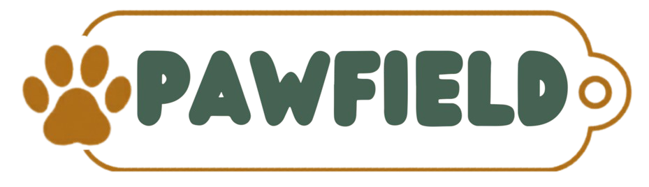 PawField logo with paw print and green text on white background