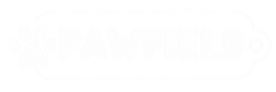PawField logo with paw print design on white background